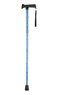 Blue Floral Pattern Folding Stick With Gel Grip Handle Thumbnail