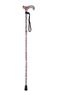 Red Floral Pattern Folding Stick With Patterned Handle Thumbnail