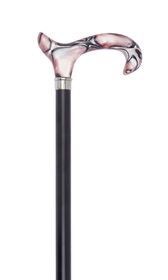 Black Dress Cane With Pink Acrylic Derby Handle