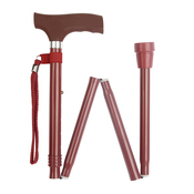 Burgundy Silicone Crutch Handle Folding Stick