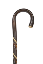 Chestnut Spiral Crook Handle Stick