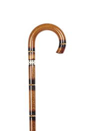 Flamed Rings Crook Handle Stick