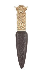 Imitation Ivory Highland Cow Daywear Sgian Dubh