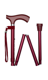 Red Crutch Handle Folding Stick