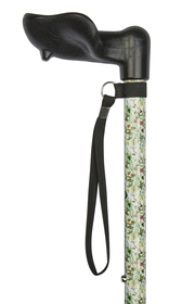 Wild Flowers Pattern Adjustable Stick With Anatomical Handle (Left Hand)